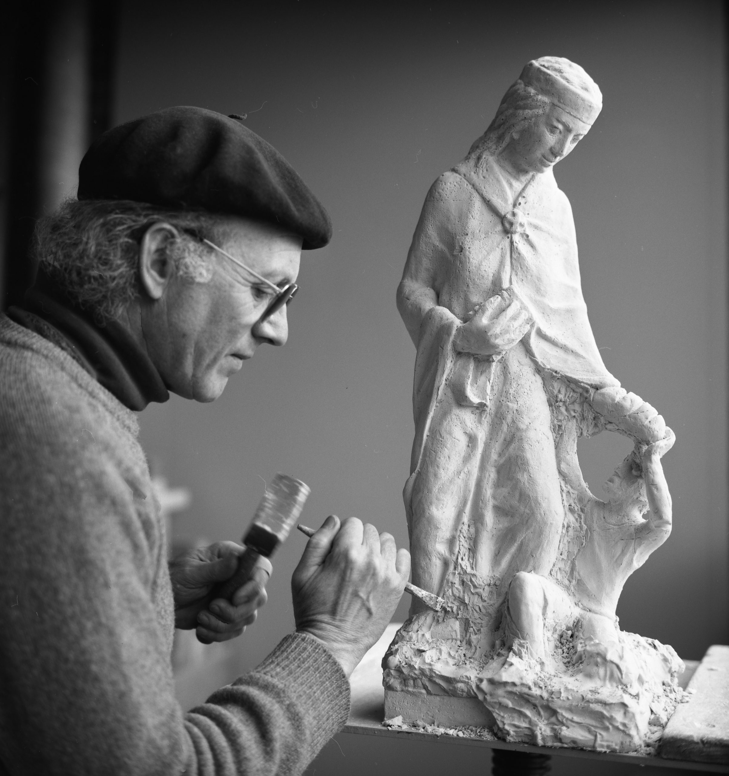 Wilhelm Völker bei der Arbeit